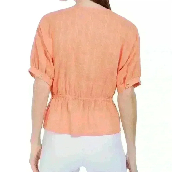 MICHAEL MICHAEL KORS Short-Sleeve Peplum Summer Top - Picture 2 of 9